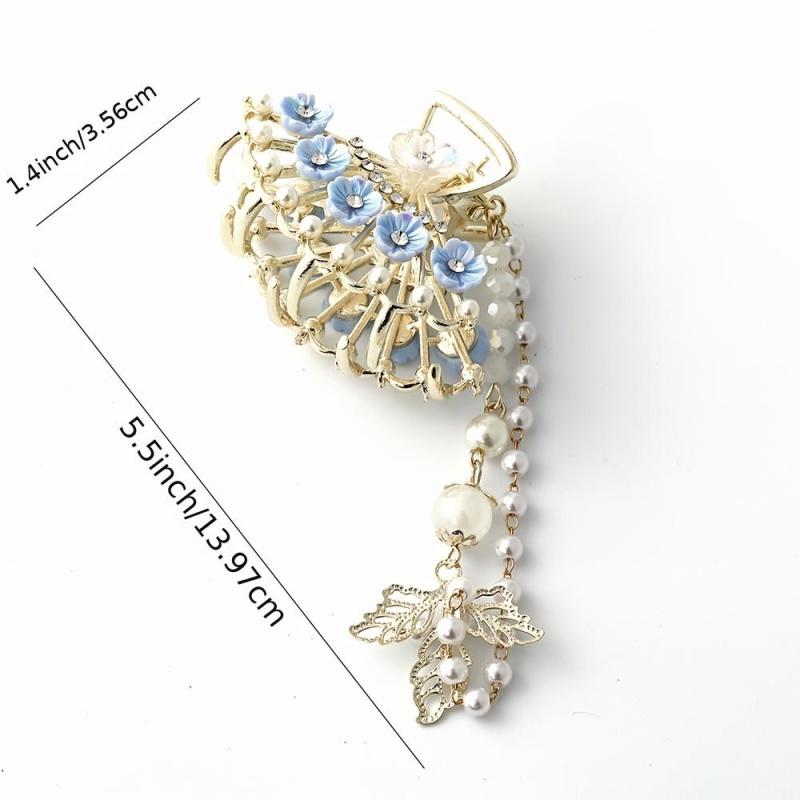 Butterfly Fan Tassel Hair Claw Clip Vintage Style Strong Grip Hair Jaw Clip