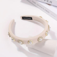 Faux Pearl Headband Padded Headdress Hair Band Women Girls