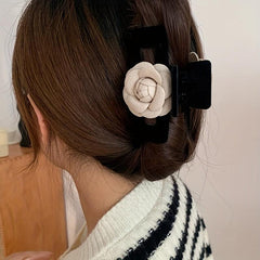 2pcs Camellia Hair Clip Retro Small Hair Clip