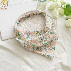 Floral Print Triangle Head Scarf Wrap Elastic Headband Girl's Hair Hairband