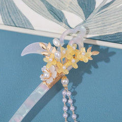 Vintage Osmanthus Hairpin with Tassel for Ladies Dress Up