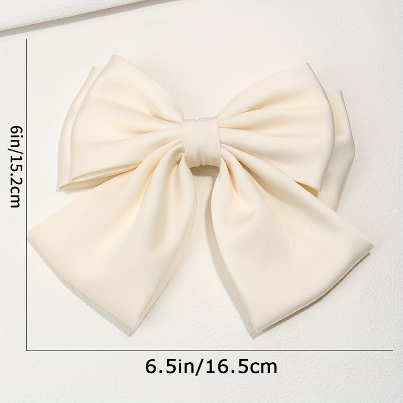 Large Satin Bow Hair Clip Duck Billed Clip