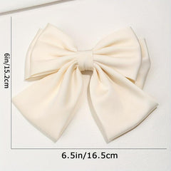 Large Satin Bow Hair Clip Duck Billed Clip