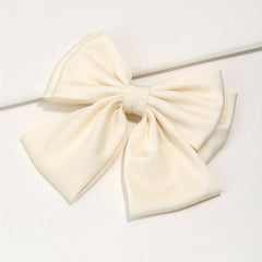 Large Satin Bow Hair Clip Duck Billed Clip