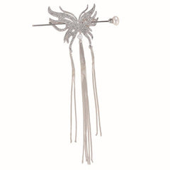 Metal Butterfly Hairpin Tassel Rhinestone Hair Stick