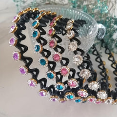 Colorful Rhinestone Hair Band Wavy Headband