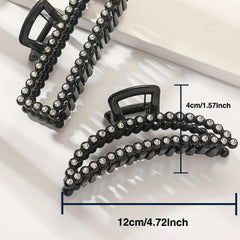 Hollow Rhinestone Hair Clip Claw for Women Girls
