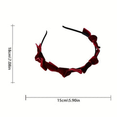 Velvet Bow Headband Vintage Hair Accessory for Girls Women