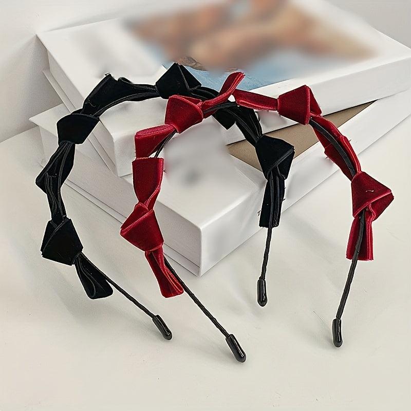 Velvet Bow Headband Vintage Hair Accessory for Girls Women
