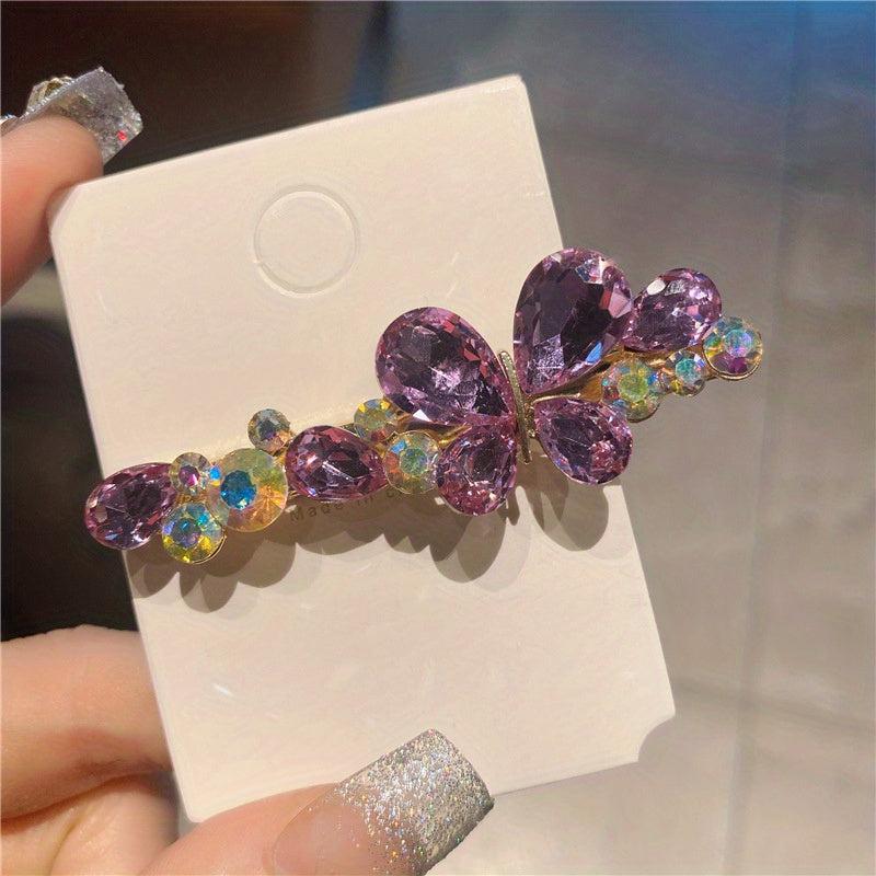 Colorful Rhinestone Butterfly Hair Clip Y2K Hair Accessory