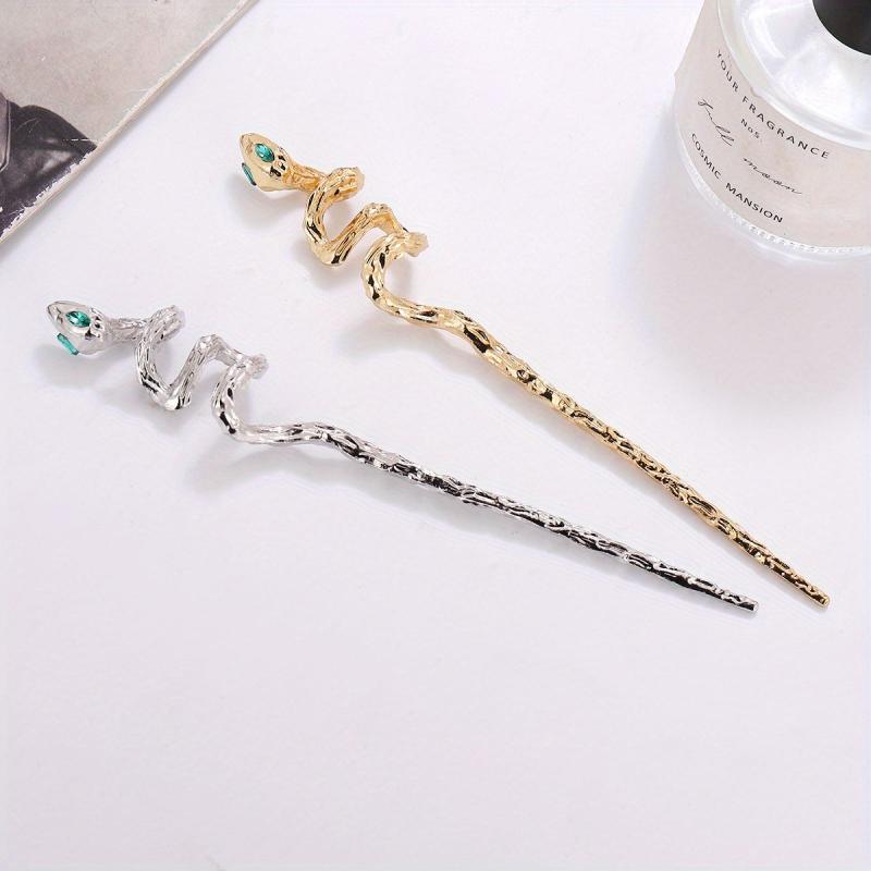 Snake Shaped Hair Stick Alloy Hair Stick Punk Hair Pin Women Girls Hair Pin