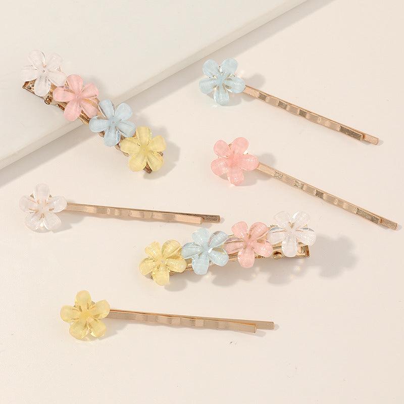 6pcs Jelly Flower Hair Pin for Women Girls Hair Clip