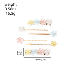 6pcs Jelly Flower Hair Pin for Women Girls Hair Clip
