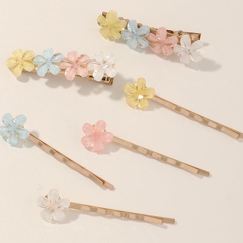 6pcs Jelly Flower Hair Pin for Women Girls Hair Clip