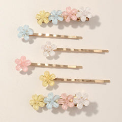 6pcs Jelly Flower Hair Pin for Women Girls Hair Clip