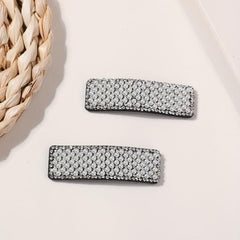 2pcs Faux Pearl Snap Clip Rectangle Hair Clip Women Girls Hair Accessories