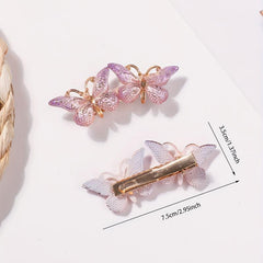 Gradient Butterfly Hair Clip Resin Duck Bill Clip for Side Hair Bangs Braids