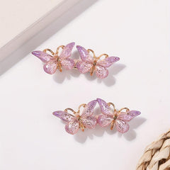 Gradient Butterfly Hair Clip Resin Duck Bill Clip for Side Hair Bangs Braids