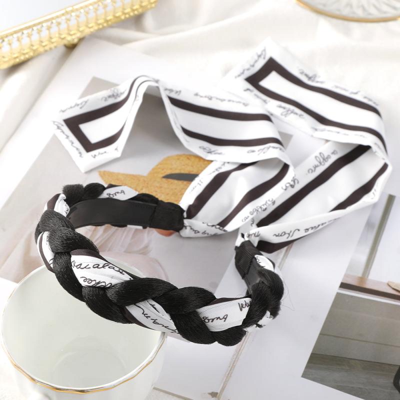 Floral Print Headband Sweet Headdress Style Head Hoop for Women Girls