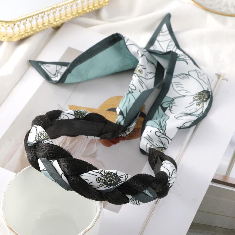 Floral Print Headband Sweet Headdress Style Head Hoop for Women Girls