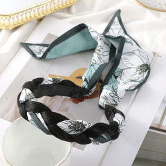 Floral Print Headband Sweet Headdress Style Head Hoop for Women Girls
