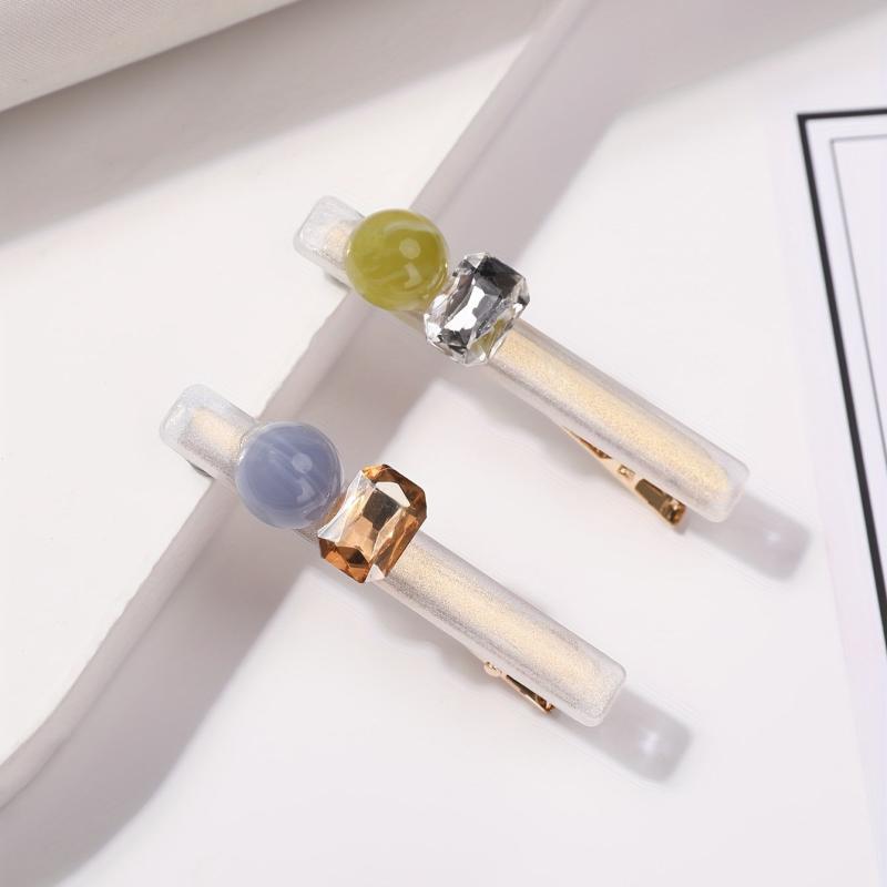 2pcs Jelly Transparent Hair Clip Crystal Duck Billed Clip Style Hair Clip