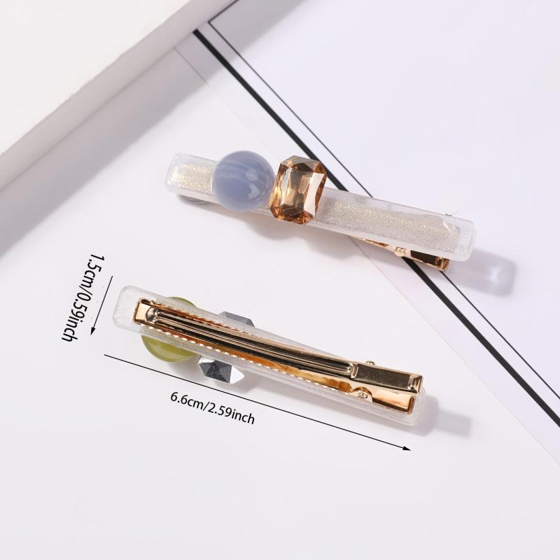 2pcs Jelly Transparent Hair Clip Crystal Duck Billed Clip Style Hair Clip