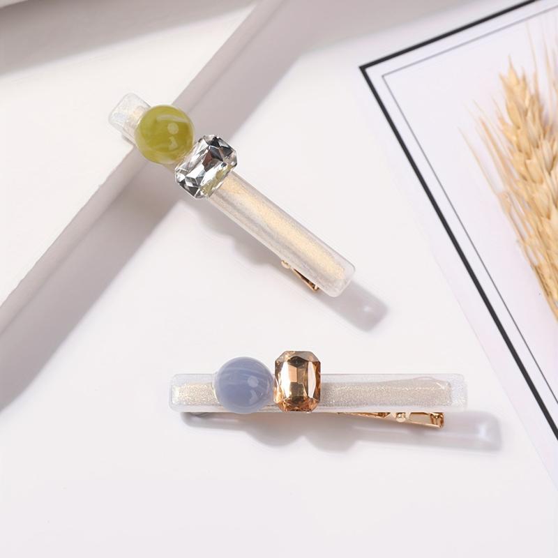 2pcs Jelly Transparent Hair Clip Crystal Duck Billed Clip Style Hair Clip