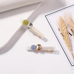 2pcs Jelly Transparent Hair Clip Crystal Duck Billed Clip Style Hair Clip