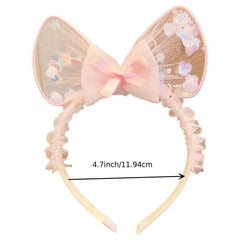 Pink Spring Princess Headband Rabbit Ears Non-slip Girls Hair Accessories