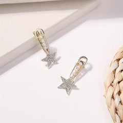 2pcs Rhinestone Star Hair Clips for Women Girls