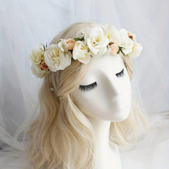 Boho Flower Leaf Berry Wreath Headband for Party Wedding