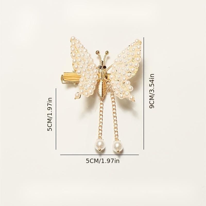 Metal Butterfly Hair Clips Glitter Hairpin Rhinestone Long Hair Clip