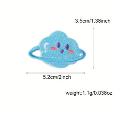 5pcs Rabbit And Cloud Embroidered Patch Stickers Self adhesive Fabric Stickers