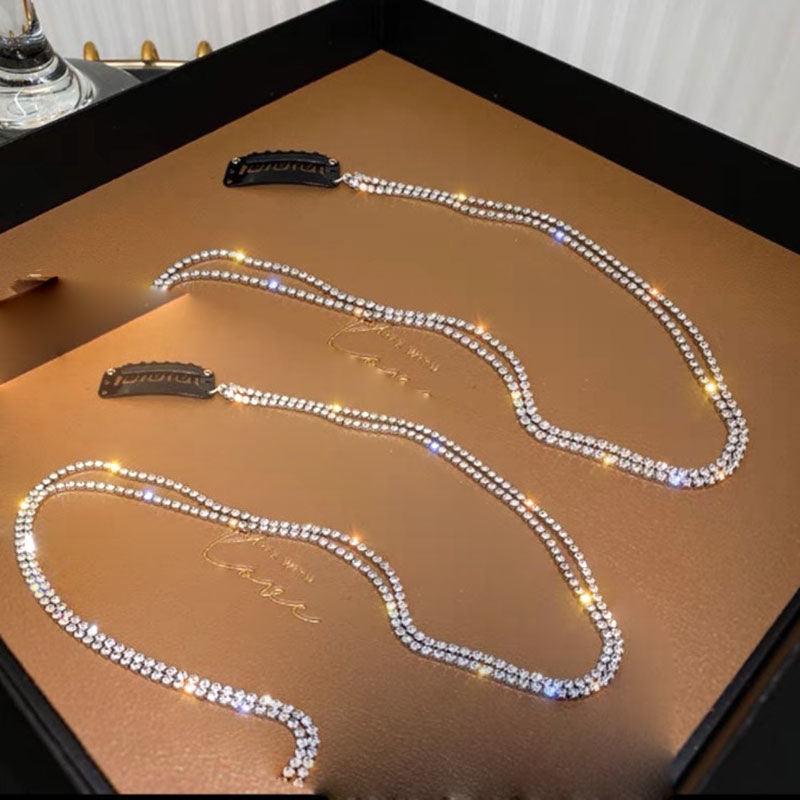 Rhinestone Chain Tassel Hair Clips Headband Hair Accessory for Women