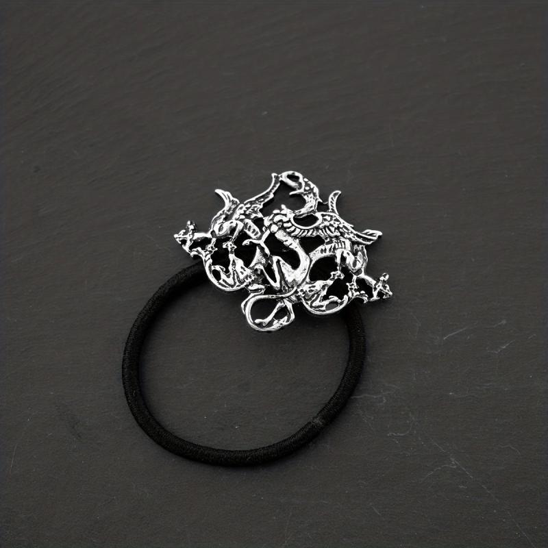 Ancient Alloy Hair Tie Dragon Decor Hair Ring Elastic Ponytail Holder