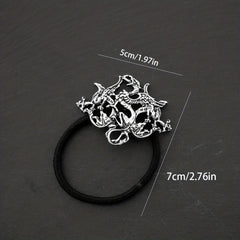 Ancient Alloy Hair Tie Dragon Decor Hair Ring Elastic Ponytail Holder