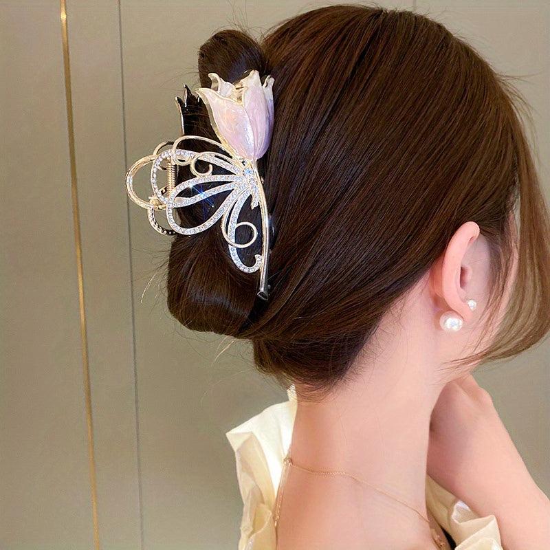 Rhinestone Butterfly Hair Clip Alloy Hair Claw Headwear Accessories