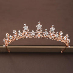 Vintage Golden Bride Queen Crown Princess Headwear Rhinestone Headband
