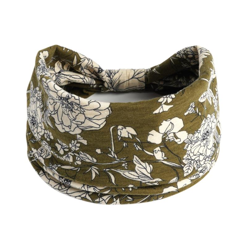 Flower Print Wide Headband Elastic Hairband For Yoga Fitness