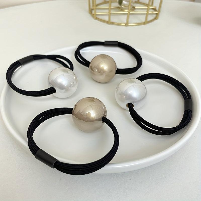 Vintage Faux Pearl Hair Tie Elastic Ponytail Holder
