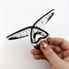 Heart Shape Cross Hair Claw Shark Claw Enamel Hair Clip
