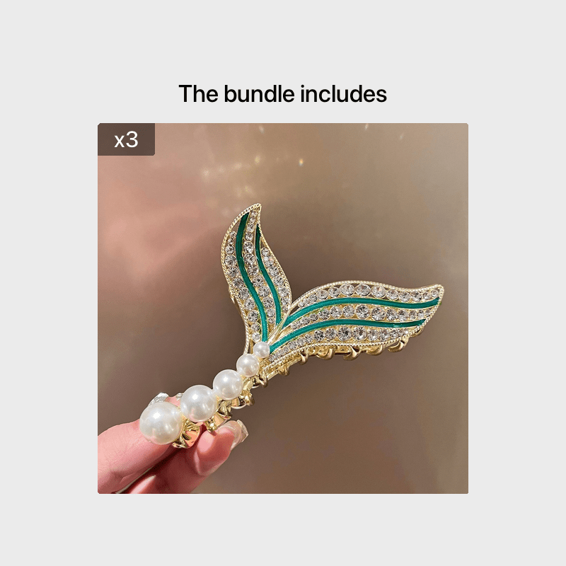 Rhinestone Pearl Fishtail Hair Clip Women's Hair Clip Hair Accessories 1pc