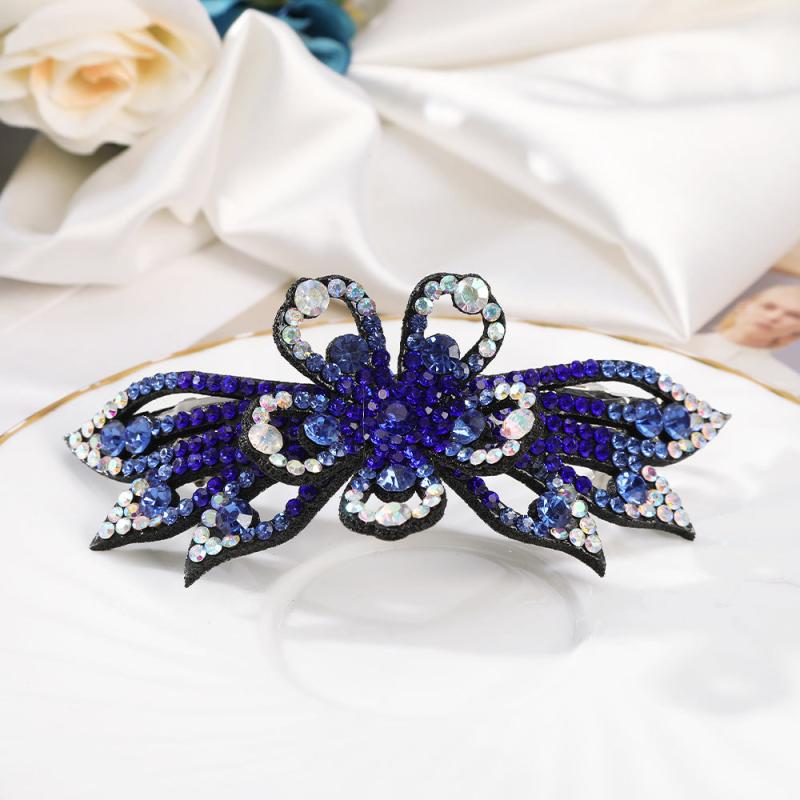 Rhinestone Flower Hair Clip French Barrette Headwear
