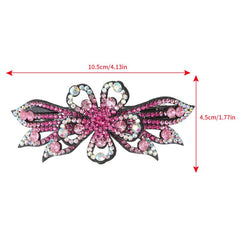 Rhinestone Flower Hair Clip French Barrette Headwear