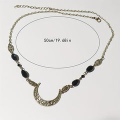 Retro Snake Headband & Moon Necklace Set
