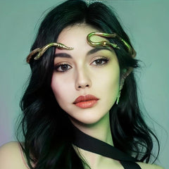 Retro Snake Headband & Moon Necklace Set