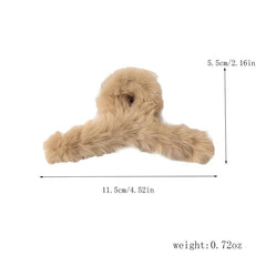 Fluffy Plush Hair Claw Clips Strong Hold Hairpins Winter Hair Accessories