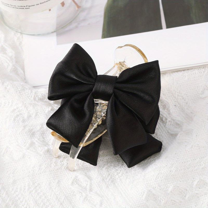 Fabric Ribbon Bow Hair Claw Clip Large Duck Billed Clip