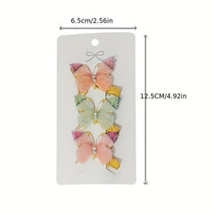 6 Colorful Butterfly Hair Clip for Hair Accessory